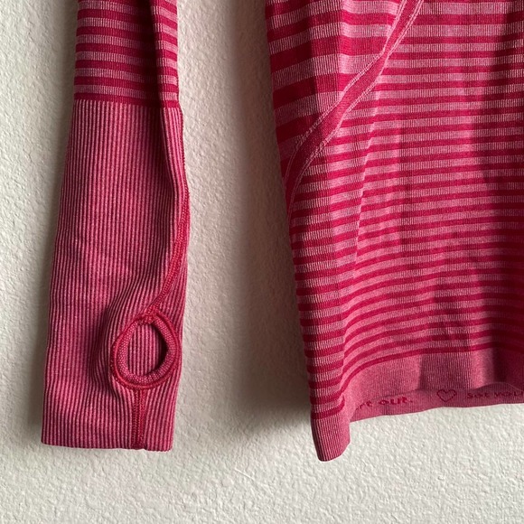 NWOT Lululemon Swiftly Tech Long Sleeve Rare Pink stripes size 4 - Picture 3 of 8